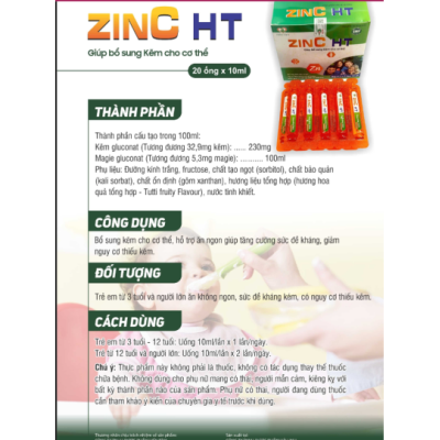 Siro kem ZINC HT ong 200ml 2